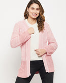 Madame Cable Knit Ombre Effect Peach Shrug