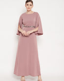 MADAME Slit Sleeves Embellished A-Line Ankle Length Dress