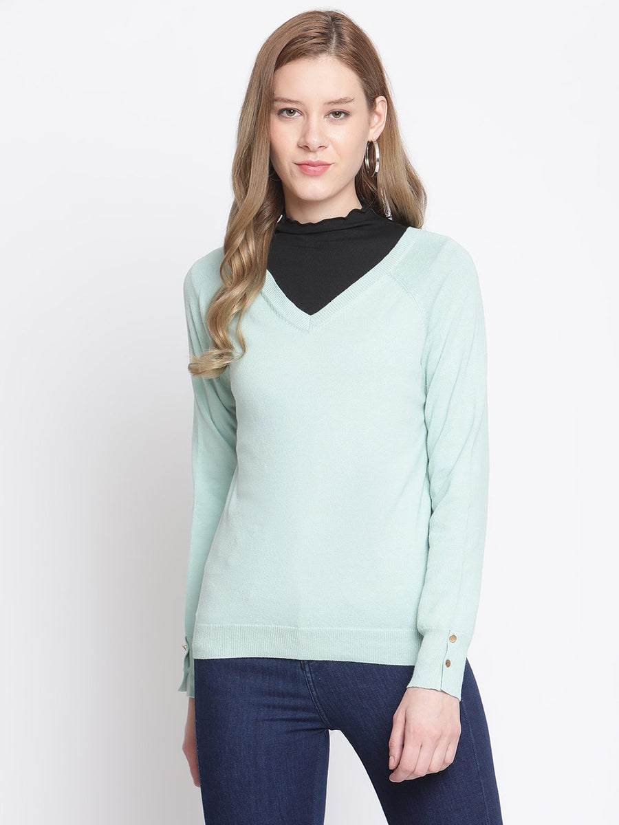 Madame  Mint V-Neck Sweater