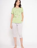 Msecret Lime Typography Nightsuit