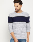 Camla Barcelona Colourblocked White Sweater For Men