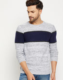 Camla Barcelona Colourblocked White Sweater for Men