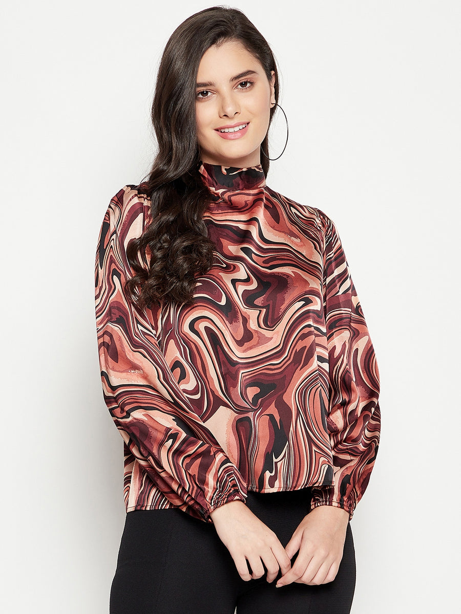 MADAME Marble Print Top for Women