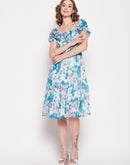 Camla Barcelona Teal Satin Dress