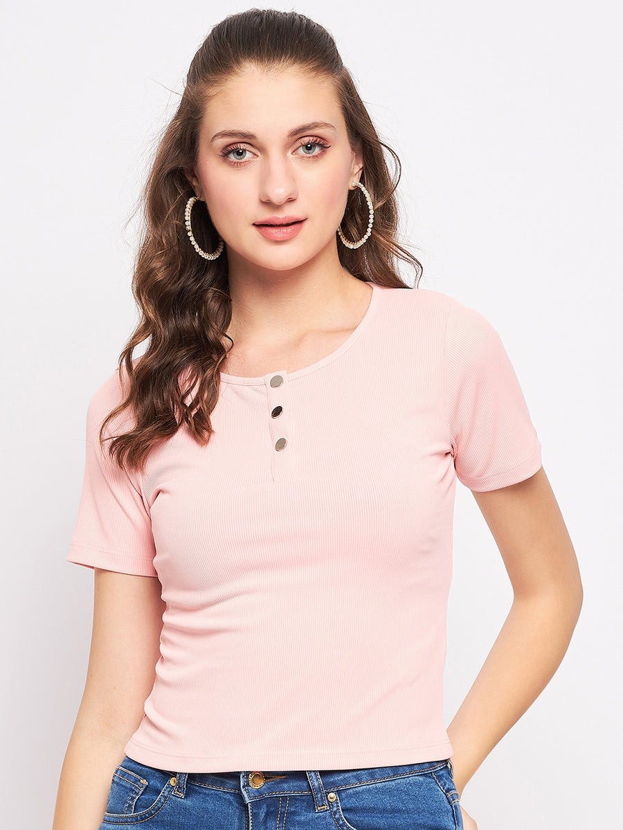 Madame Pink Fitted Cotton Top