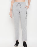 MSECRET Grey Drawstring Cotton Trousers for Women