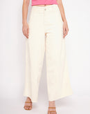 Madame Ivory Flared Cotton  Pants