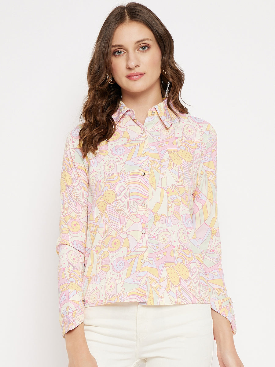 MADAME Pink Printed Shirt
