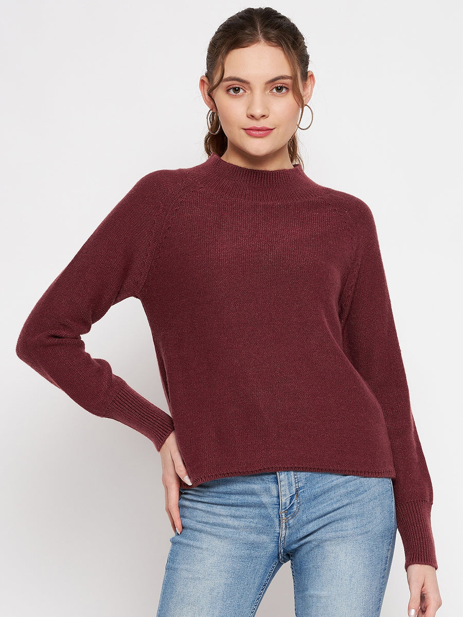 CAMLA Barcelona Rust Solid Sweater for Women