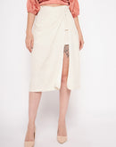Madame Beige Wrap Cotton Skirt