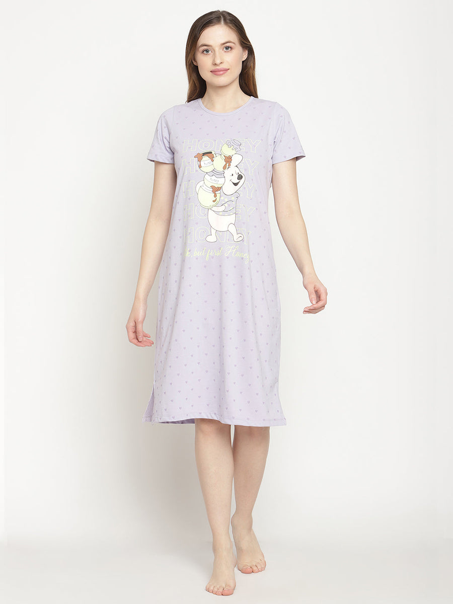 Msecret  Mauve Color Printed Night Dress