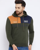 Camla Men Olive Hooded Sweatshirt