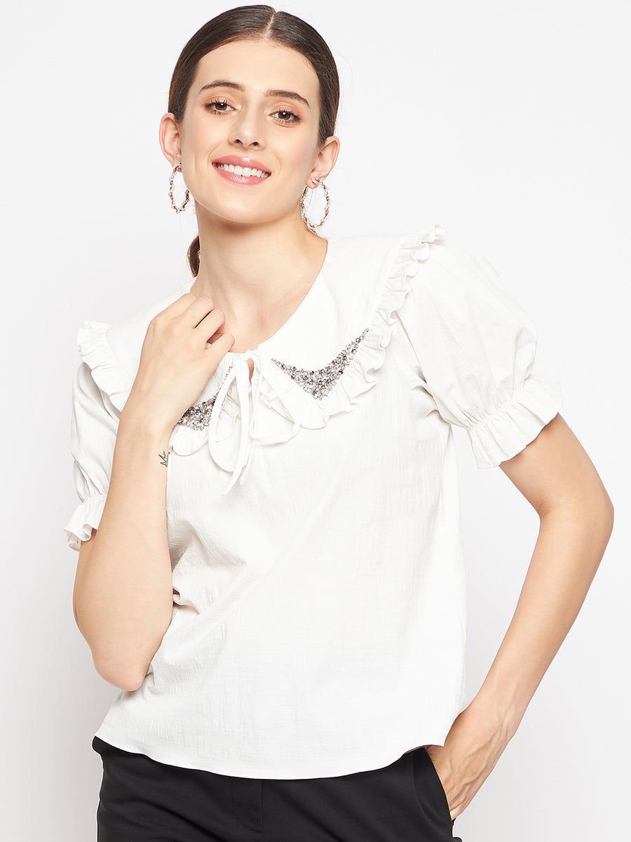 Camla White Women Top