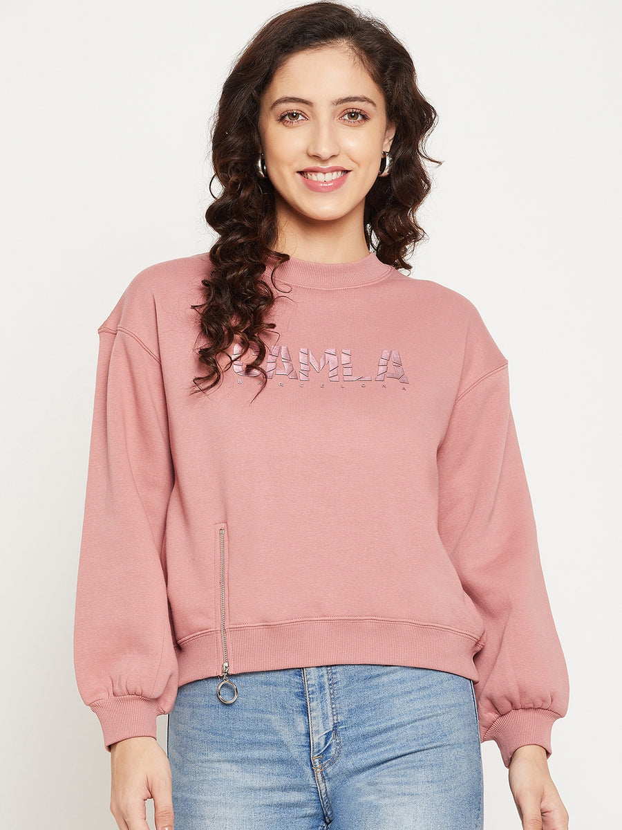 Camla Barcelona Women's Pink Sweatshirt, Buy SIZE XL Sweatshirt Online for