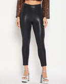 Camla Black Leather Look Trouser for women