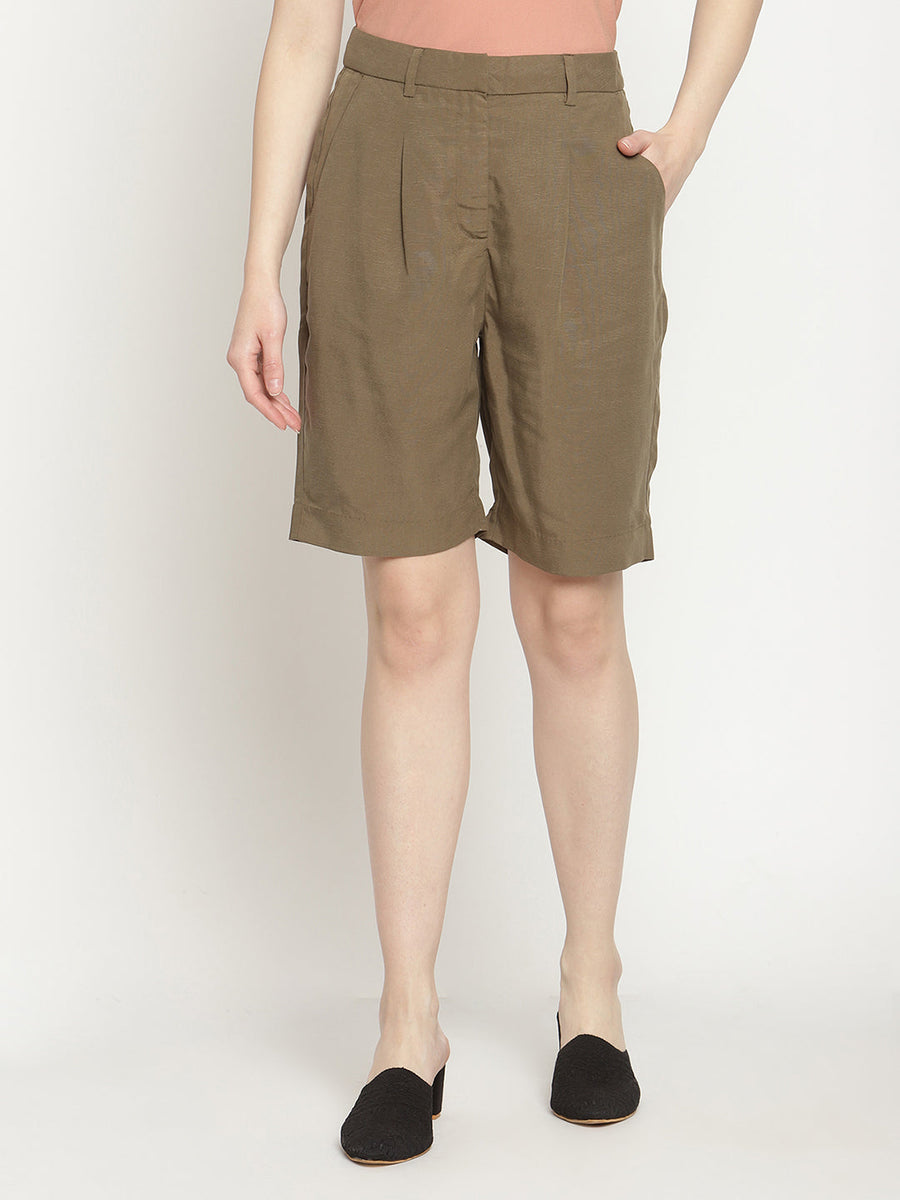 Camla Olive Shorts For Women