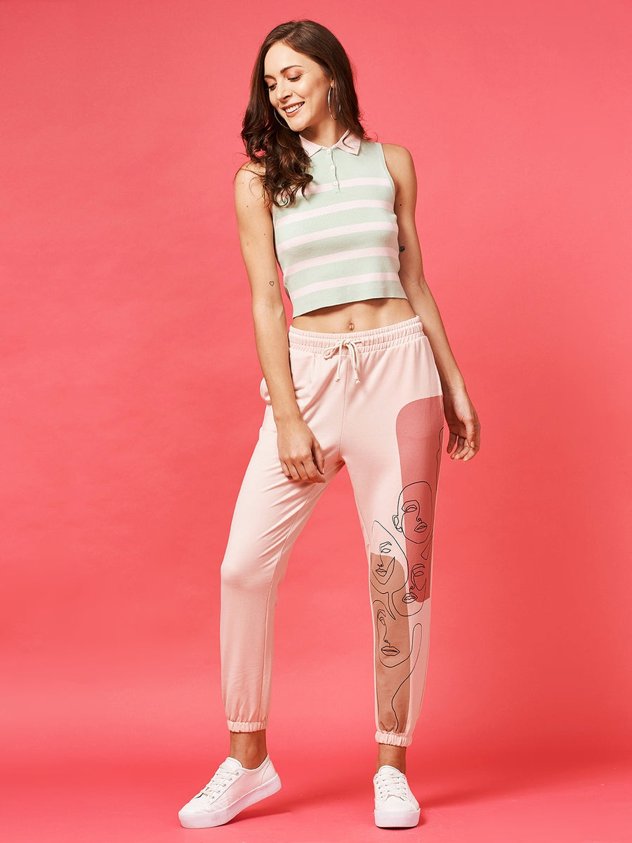 Camla Women Pink Printed Track Bottom