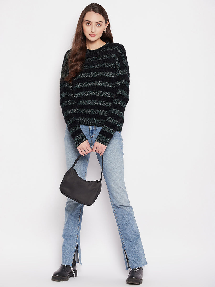 MADAME Striped Black Sweater