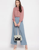Madame Front Pleated Powder Blue Trouser