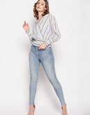 Camla Barcelona Striped Yellow Wrap Top