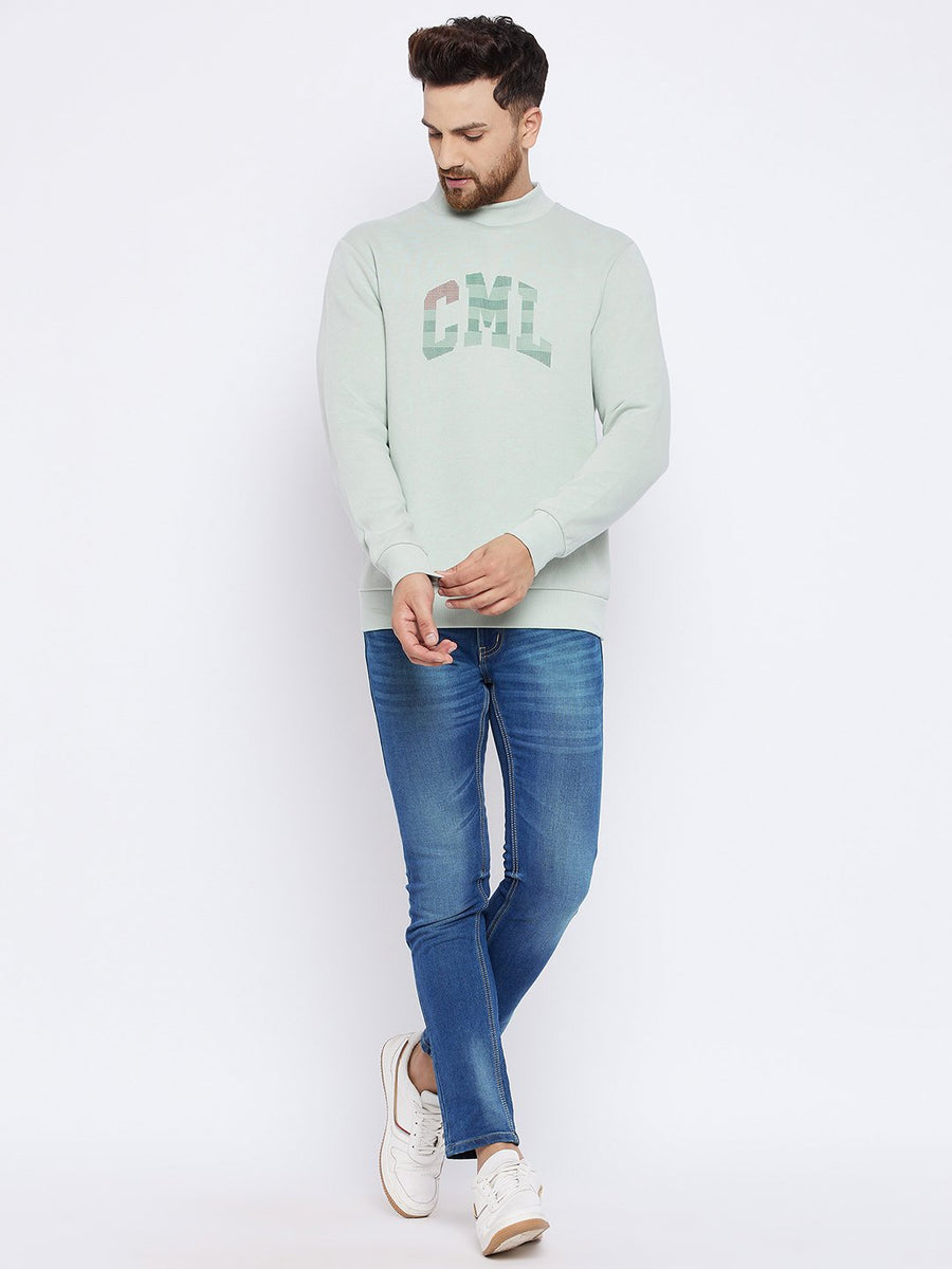 Camla Men Pista Color Round Neck Sweatshirt