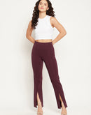 Madame Front Slit High Rise Purple Trouser