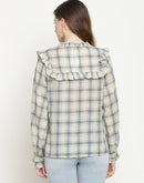 Camla Barcelona Women'S Self Design Checkered Top