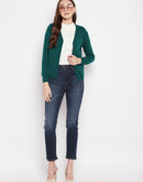 MADAME Teal Cashmere Solid Cardigan