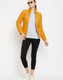 Madame Stand Collar Mustard Yellow Quilted jacket