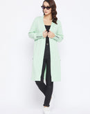 Madame  Mint Open Front Solid Sweater
