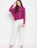 MADAME Magenta Sweater with Turtleneck Shimmery Winter
