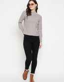 CAMLA Barcelona Grey Solid Sweater for Women