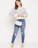 Madame Checkered Short Sweater for Women