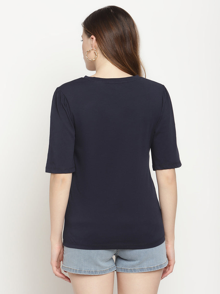 Camla Navy  Top For Women