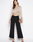 Madame Wide Leg Trousers with Embellished Belted Waist