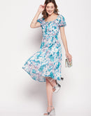 Camla Barcelona Teal Satin Dress
