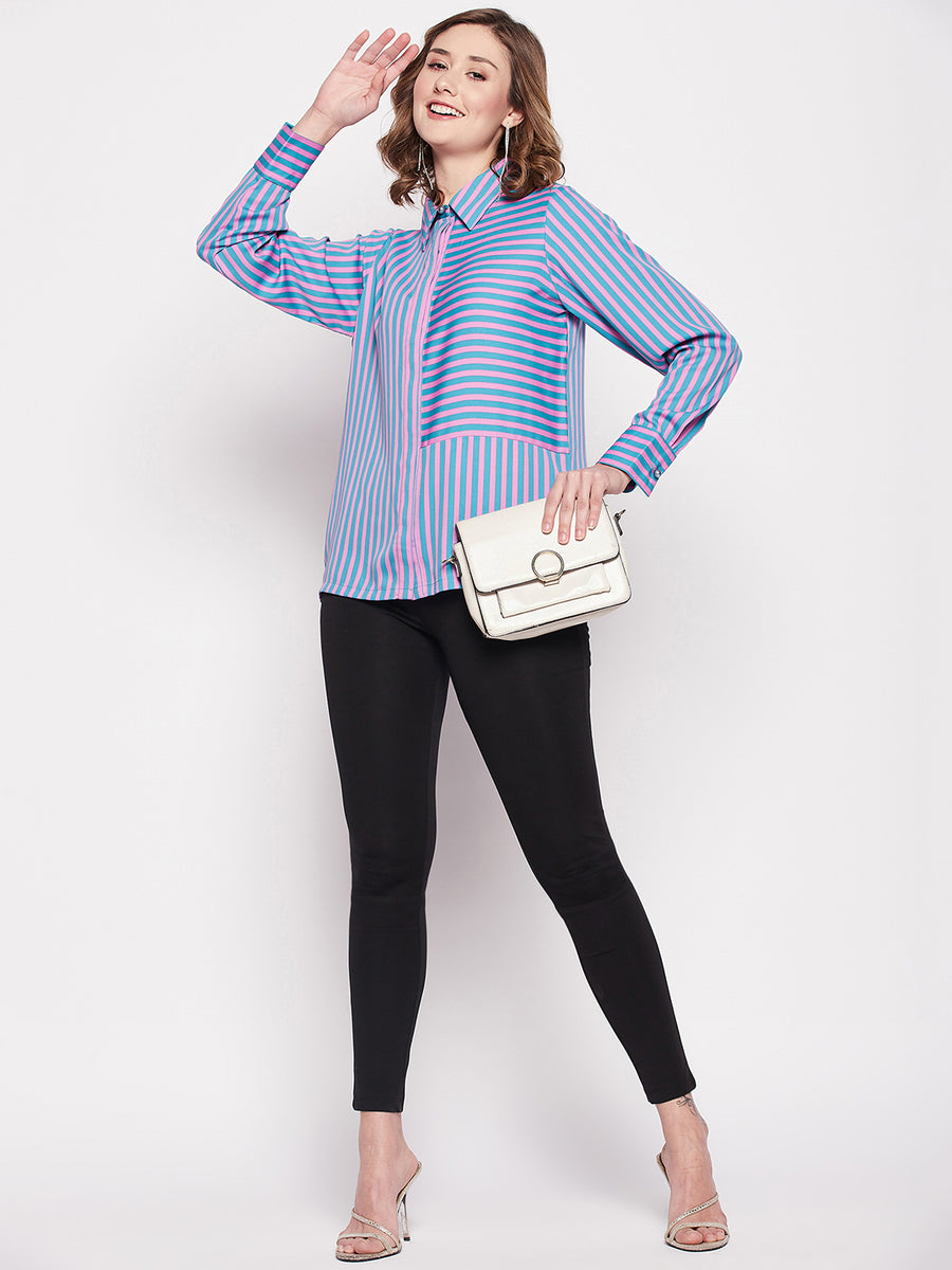 Camla Teal Women Shirt