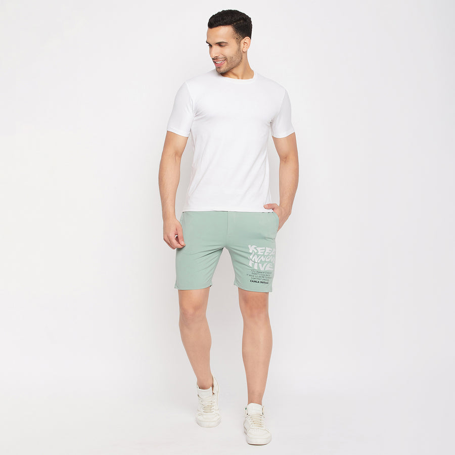 Camla Barcelona Sea Green Cotton Shorts