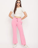Msecret Pink Cotton Flared  Trackpants