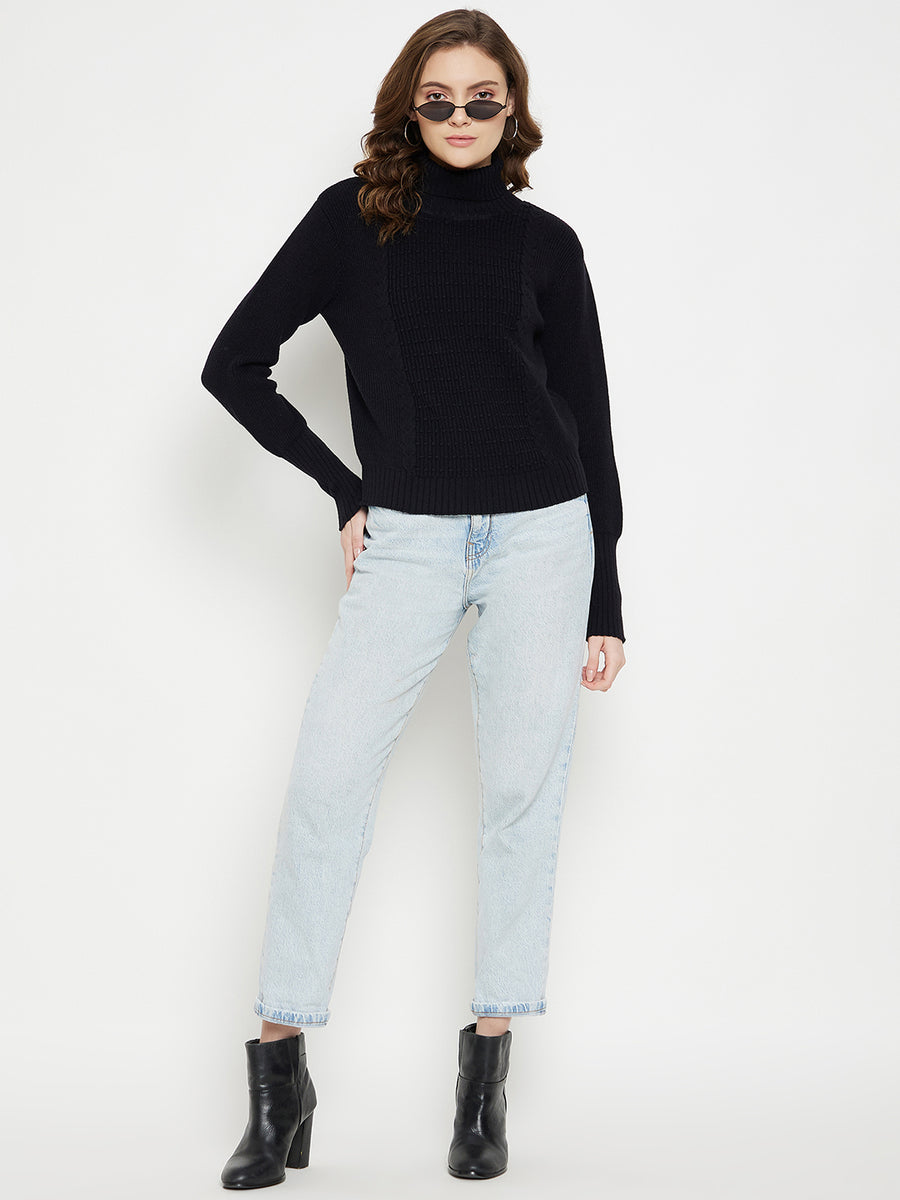 CAMLA Black Turtle Neck Pullover for Women