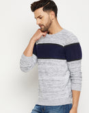 Camla Barcelona Colourblocked White Sweater For Men