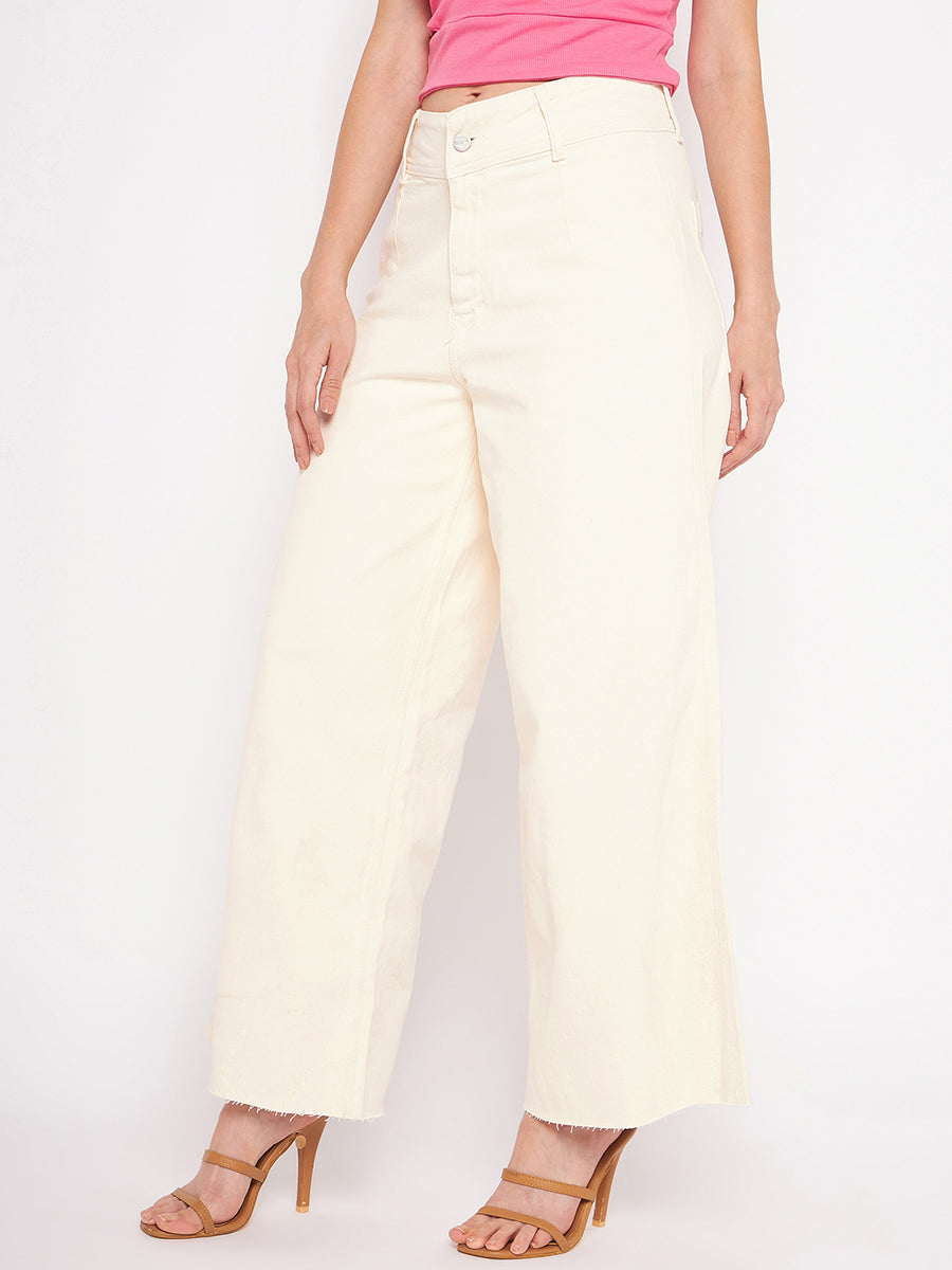 Madame Ivory Flared Cotton  Pants