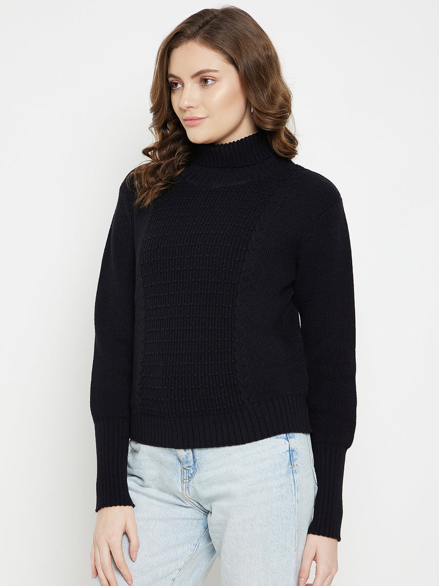 CAMLA Black Turtle Neck Pullover for Women