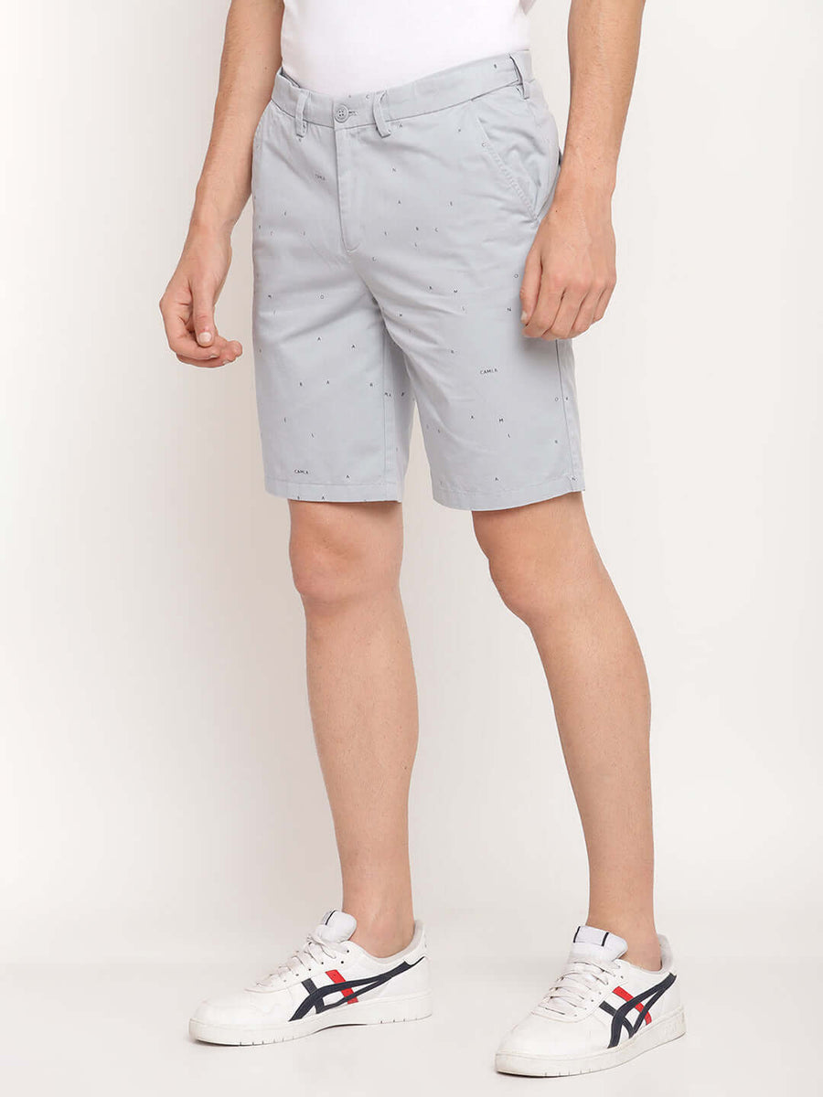 Camla Barcelona Men Letter Print Sky Blue Shorts