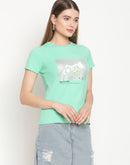 Madame Green Graphic Top