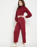 Camla Barcelona Cut-Out Crop Rust Red Top With Trouser Co-Ord Set