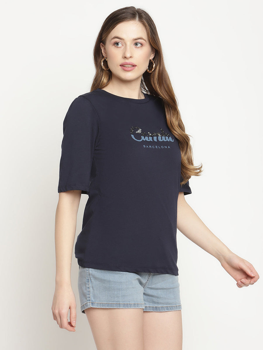 Camla Navy  Top For Women