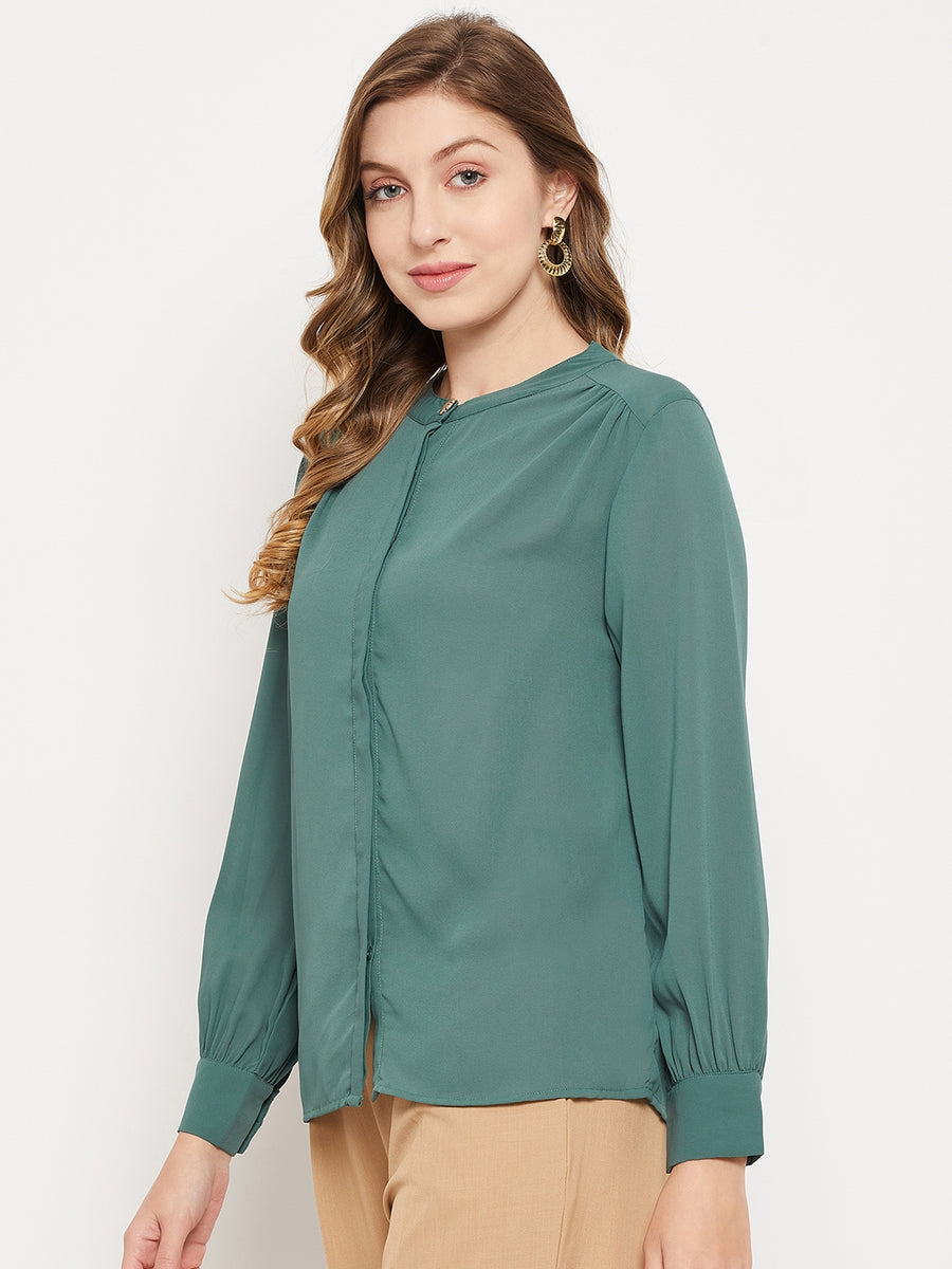 Madame  Green Solid Top