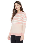 Madame  Peach Striped Sweater