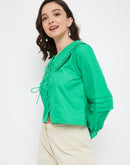 Madame Green Knot Peter Pan  Collar Shirt